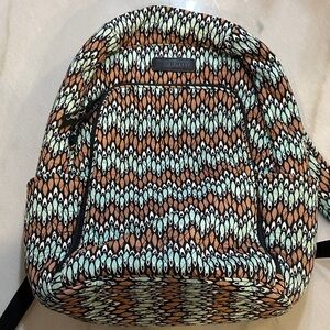 Vera Bradley Geometric Backpack in Orange and Cream